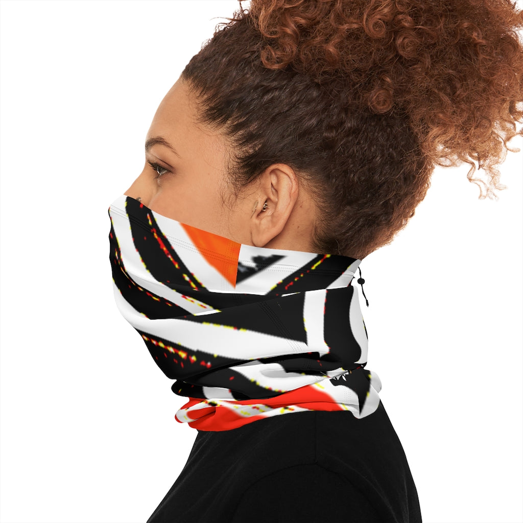 Stripped Winter Neck Gaiter With Drawstring