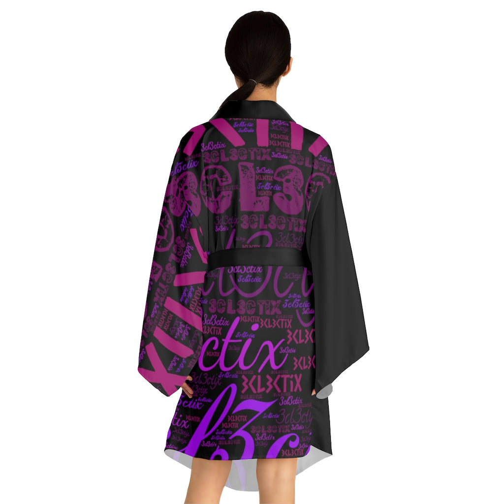 Branded Long Sleeve Kimono Robe