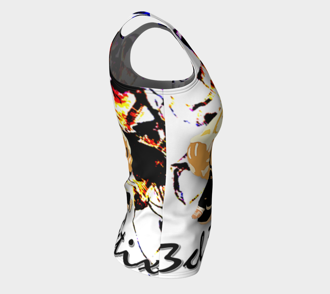 floral branded fitted tank top