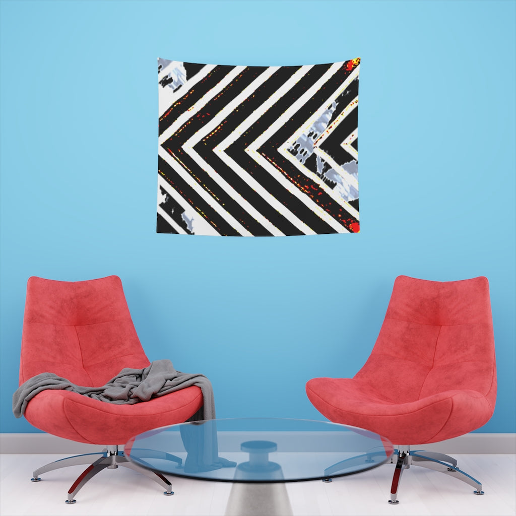 Stripped Printed Wall Tapestry