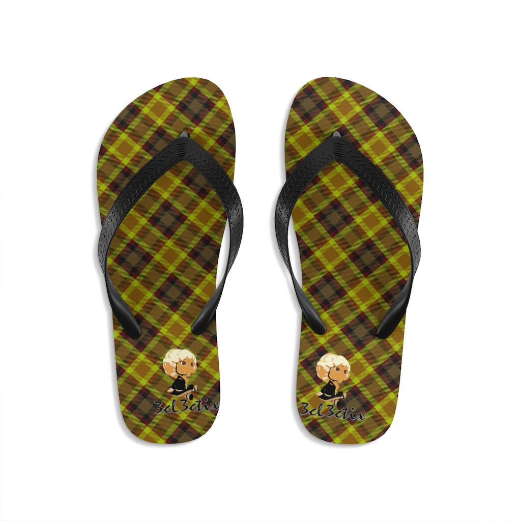 Branded Plad Unisex Flip-Flops