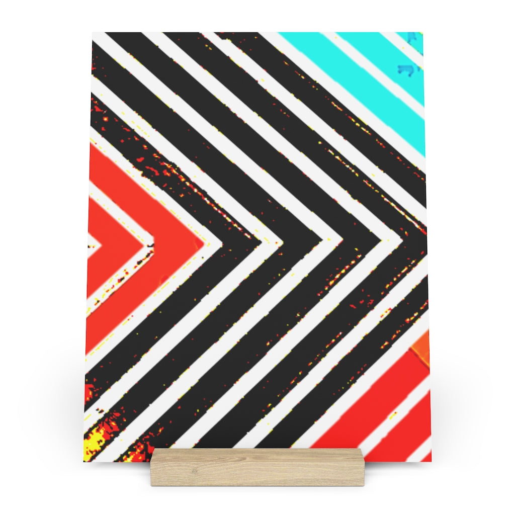 Abstract Stripped Gallery Board with Stand