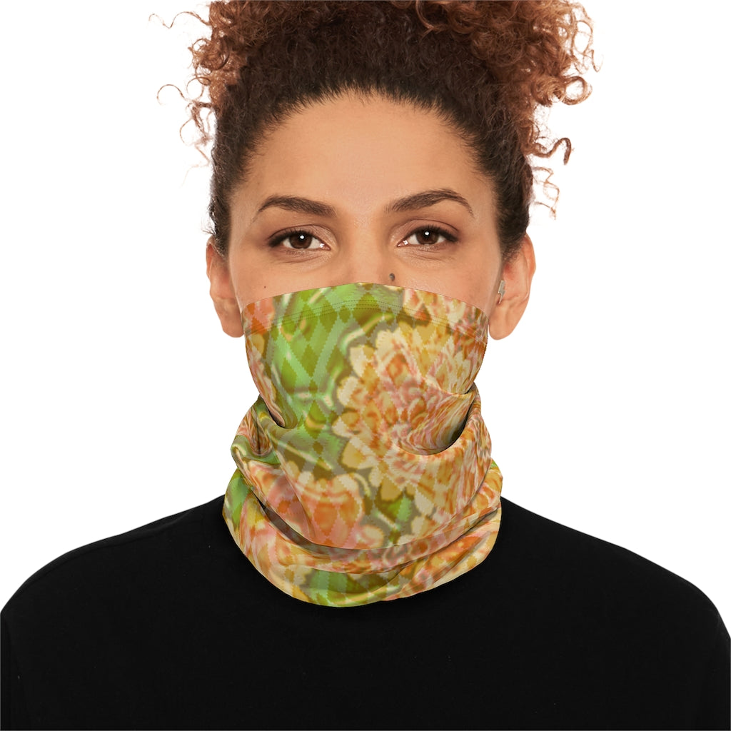 Floral Winter Neck Gaiter With Drawstring