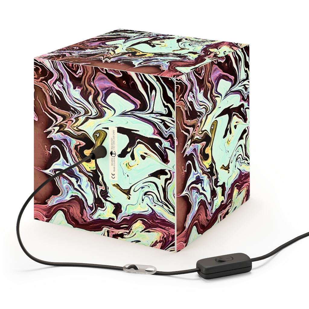 CDEJ Turquoise Marble Light Cube Lamp