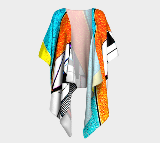 abstract draped kimono