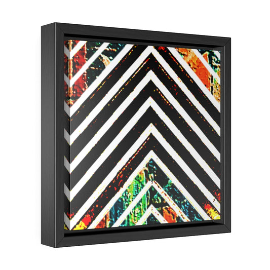 Multi-Colored Stripped Gallery Canvas Wraps, Square Frame