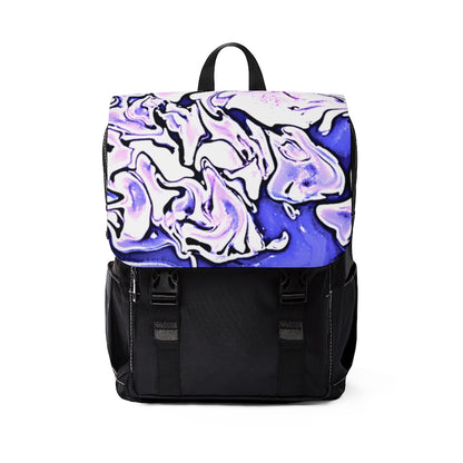 CDEJ Purple Marble Unisex Casual Shoulder Backpack