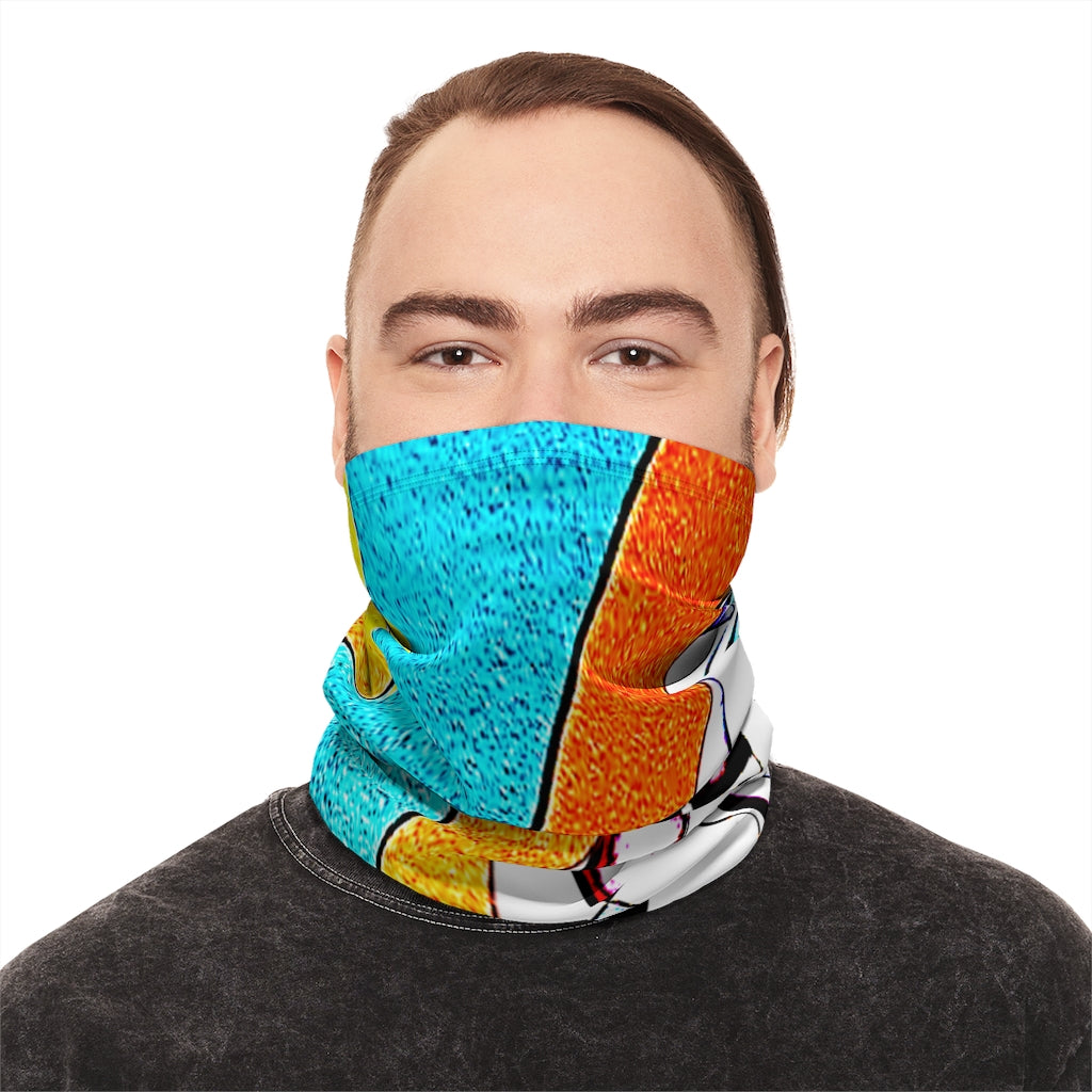 Abstract Winter Neck Gaiter With Drawstring