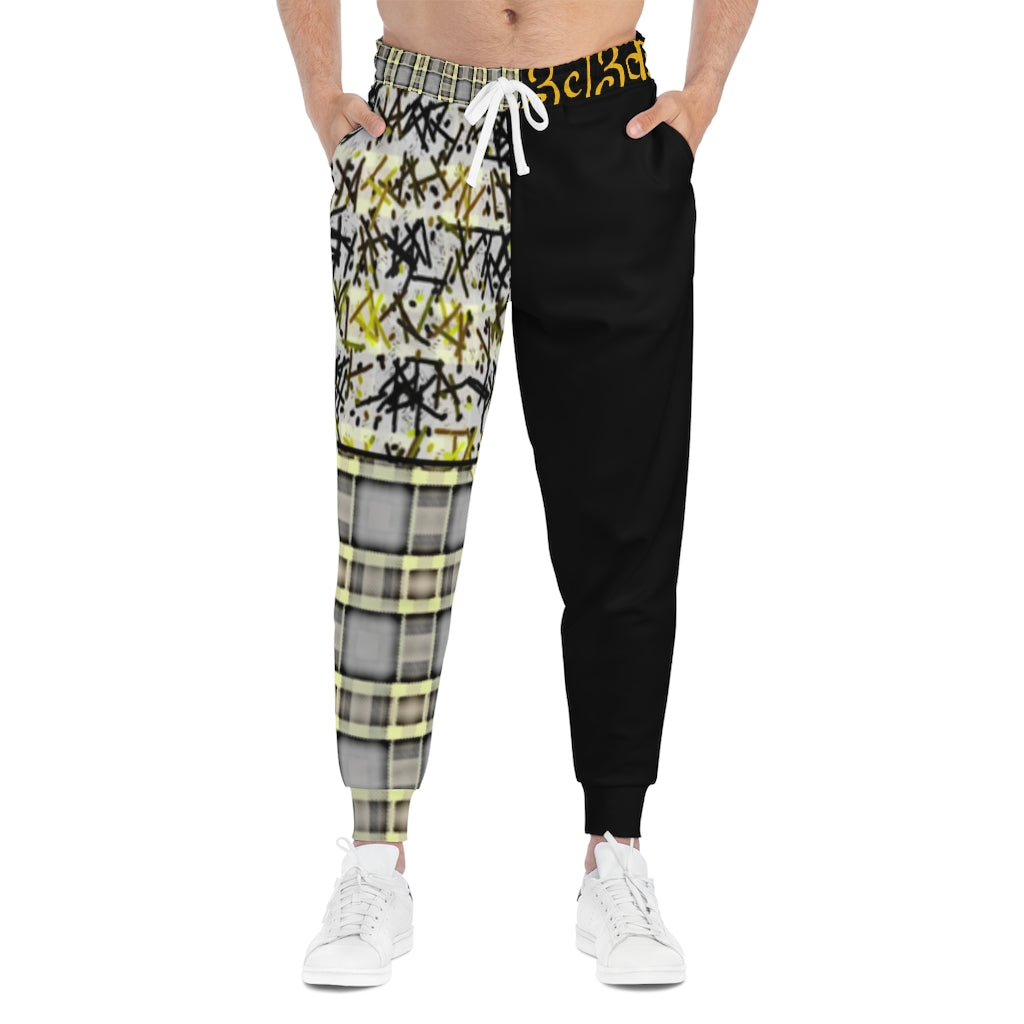 Branded Patchwork Plad Athletic Joggers (AOP)