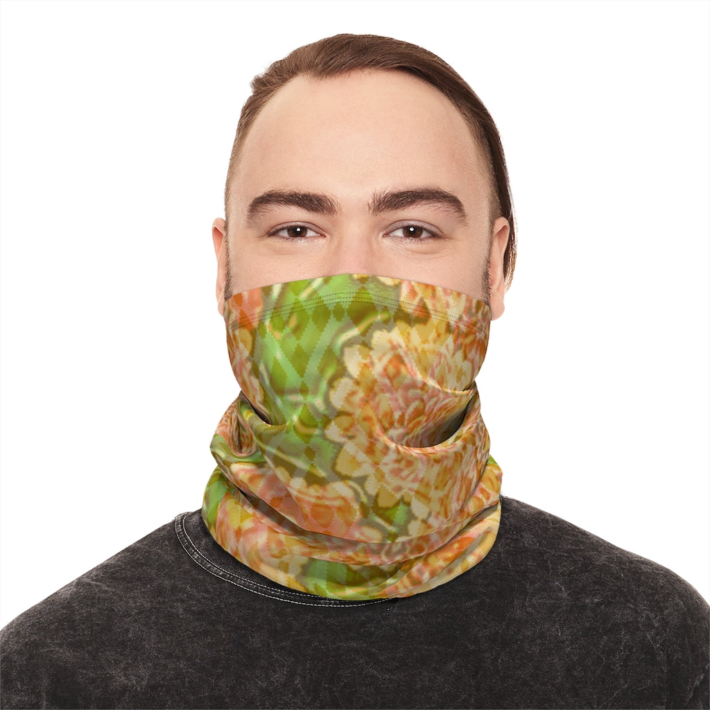 Floral Winter Neck Gaiter With Drawstring