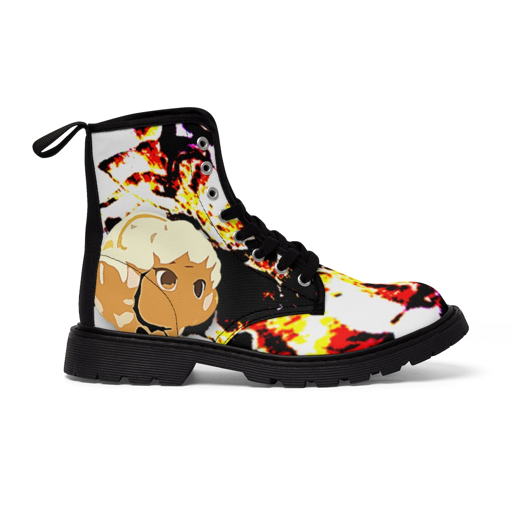 Branded Floral Women's Canvas Boots