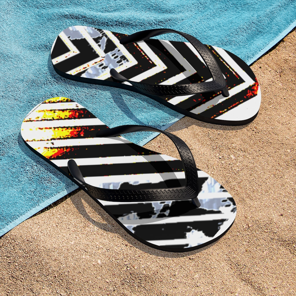 Stripped Unisex Flip-Flops