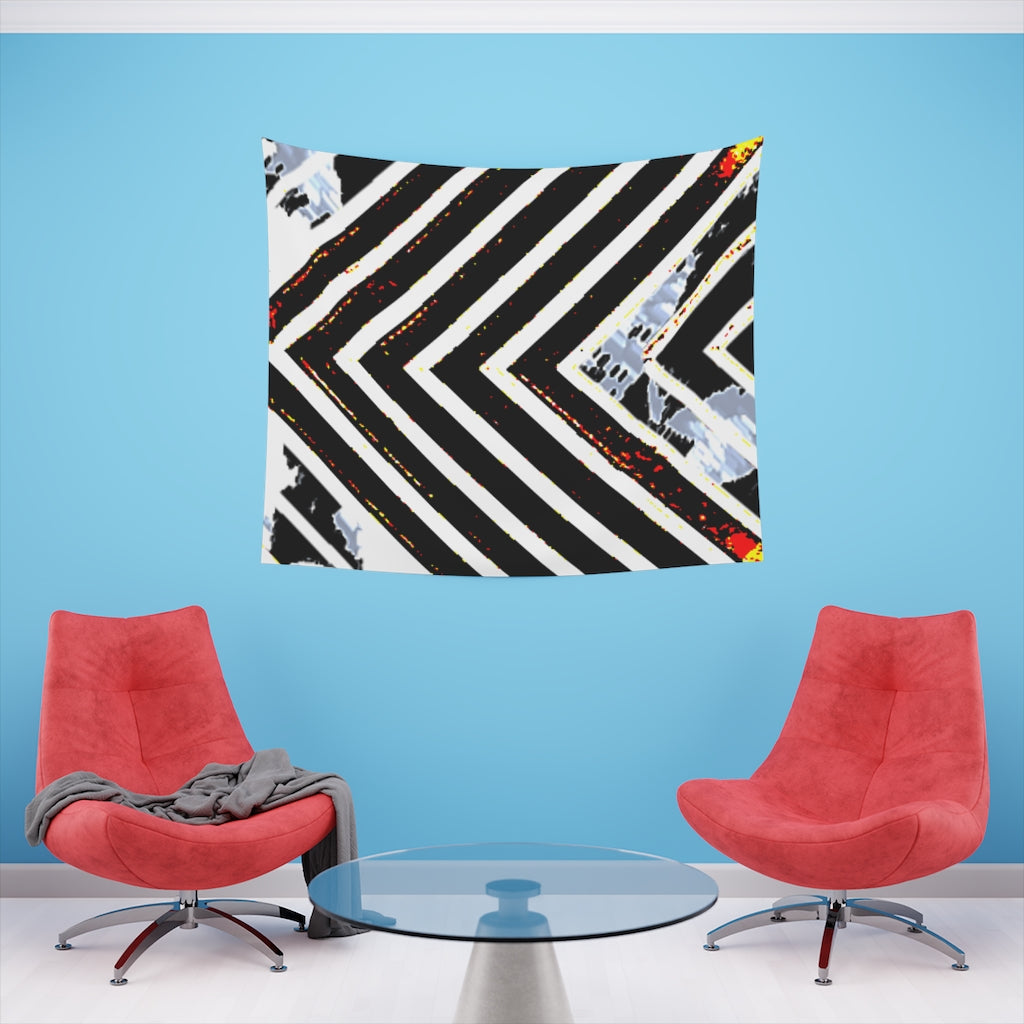 Stripped Printed Wall Tapestry