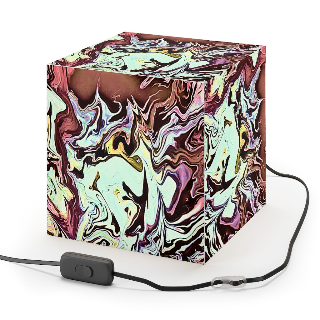 CDEJ Turquoise Marble Light Cube Lamp