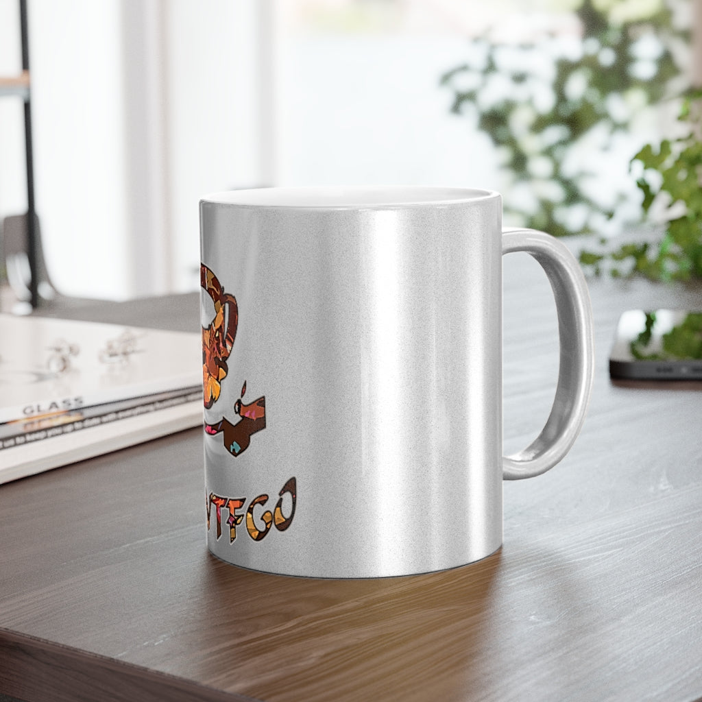 Graphic "Coffee" Metallic Mug (Silver\Gold)