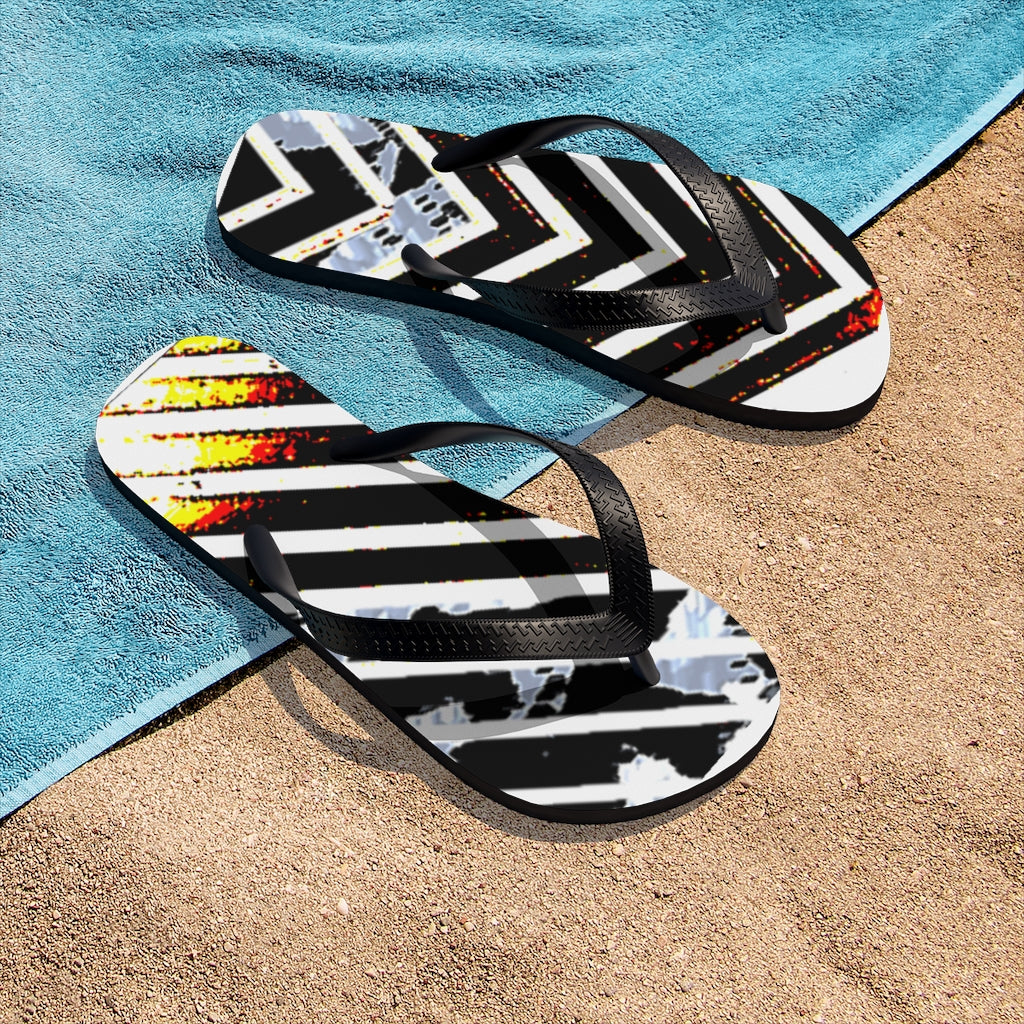 Stripped Unisex Flip-Flops