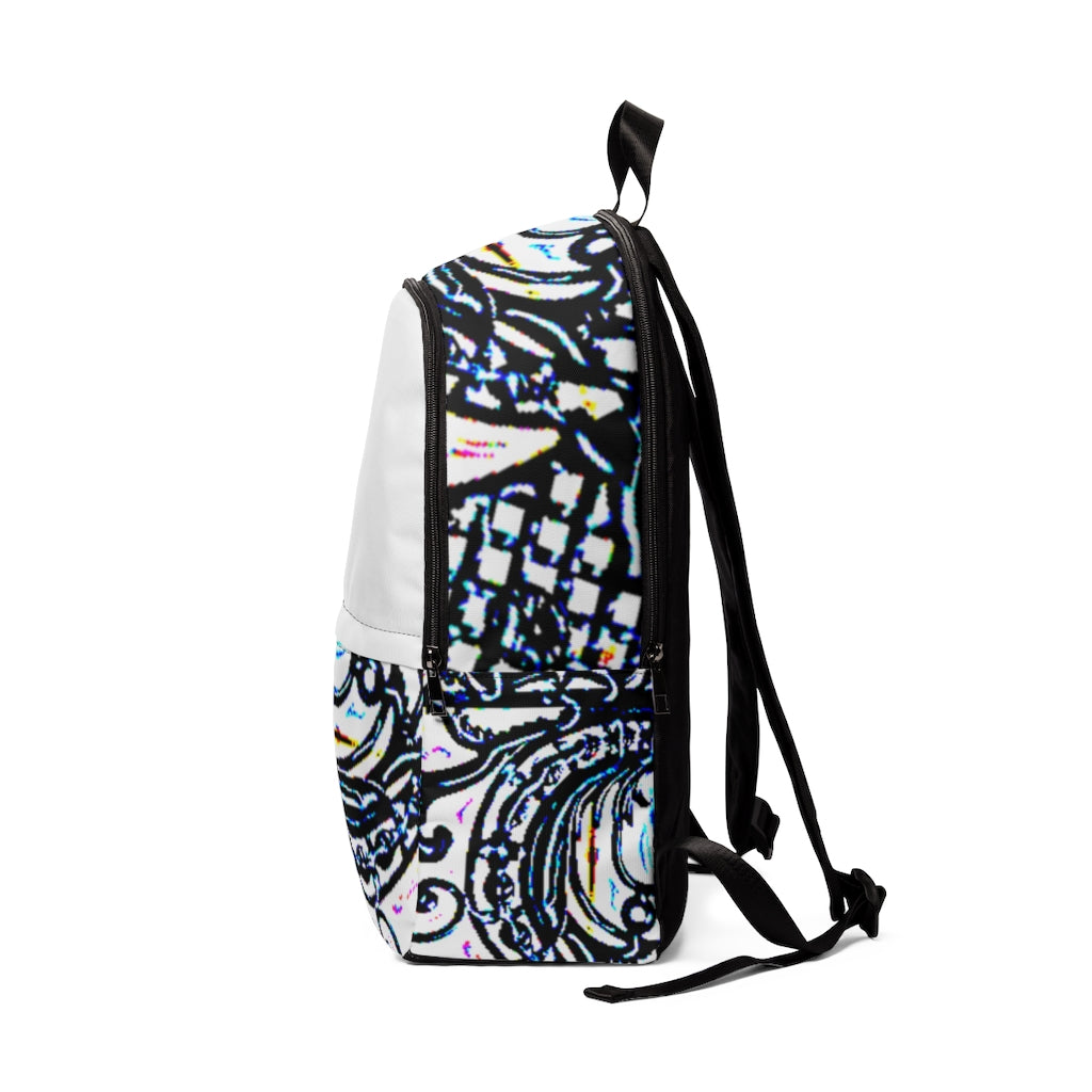 Faux Baroque Print Unisex Fabric Backpack