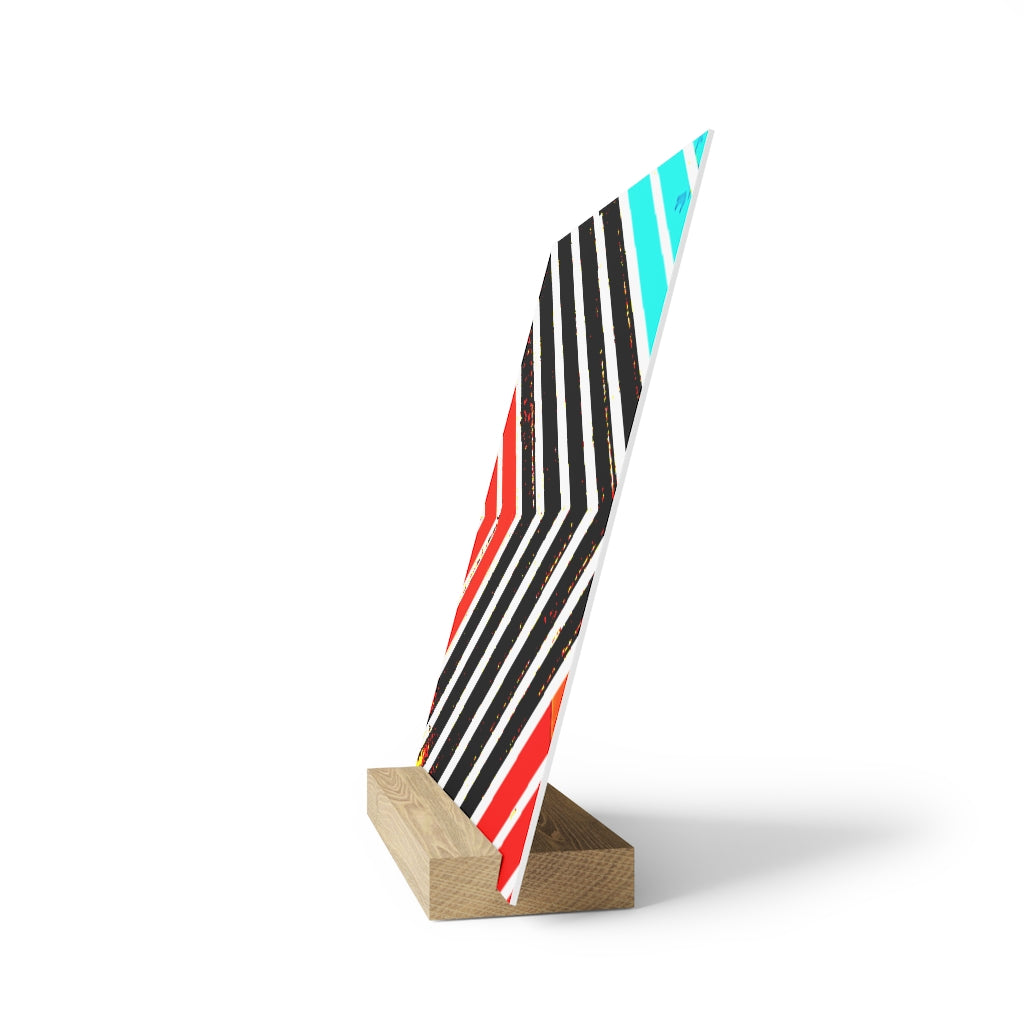 Abstract Stripped Gallery Board with Stand