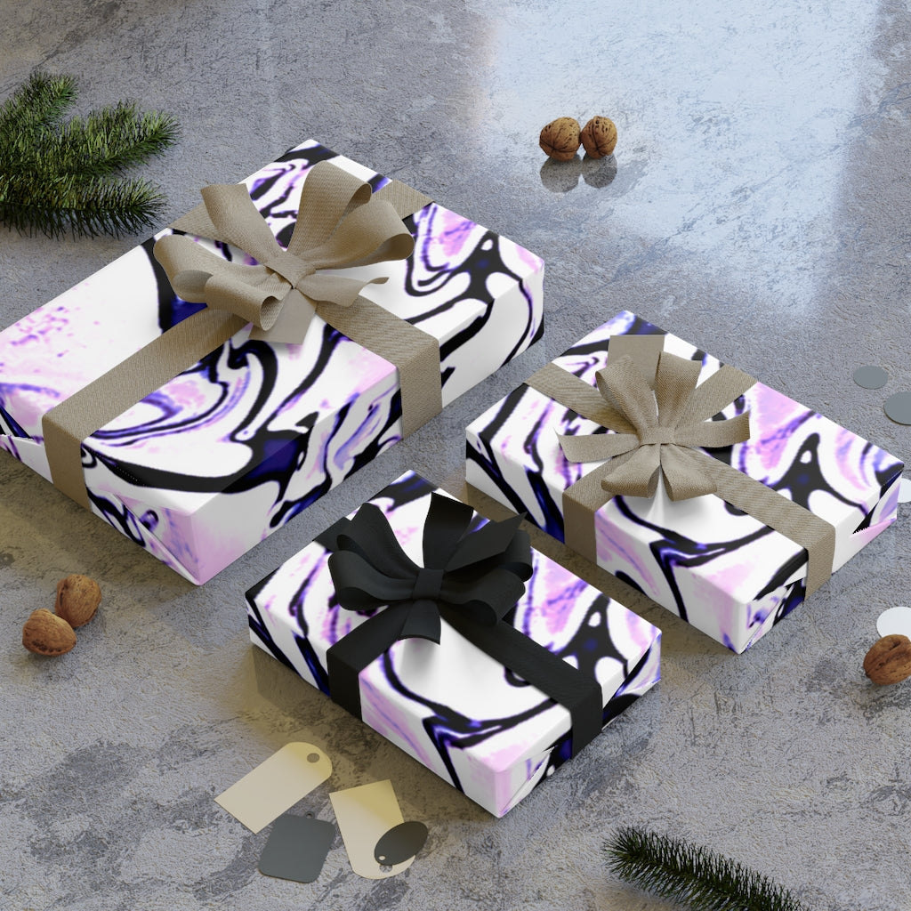 CDEJ Purple Marble Gift Wrapping Paper Rolls, 1pc