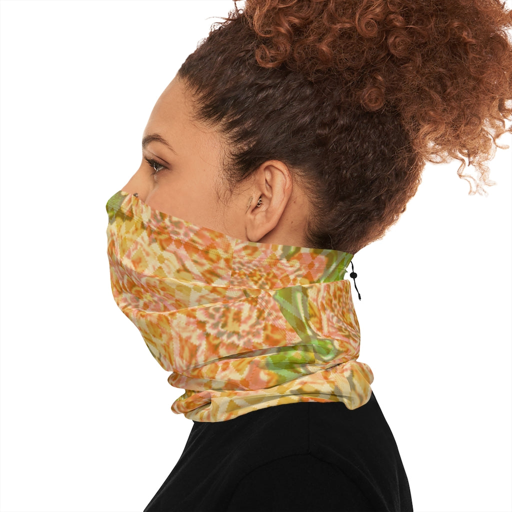 Floral Winter Neck Gaiter With Drawstring