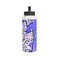 CDEJ Purple Marble Stainless Steel Water Bottle, Handle Lid