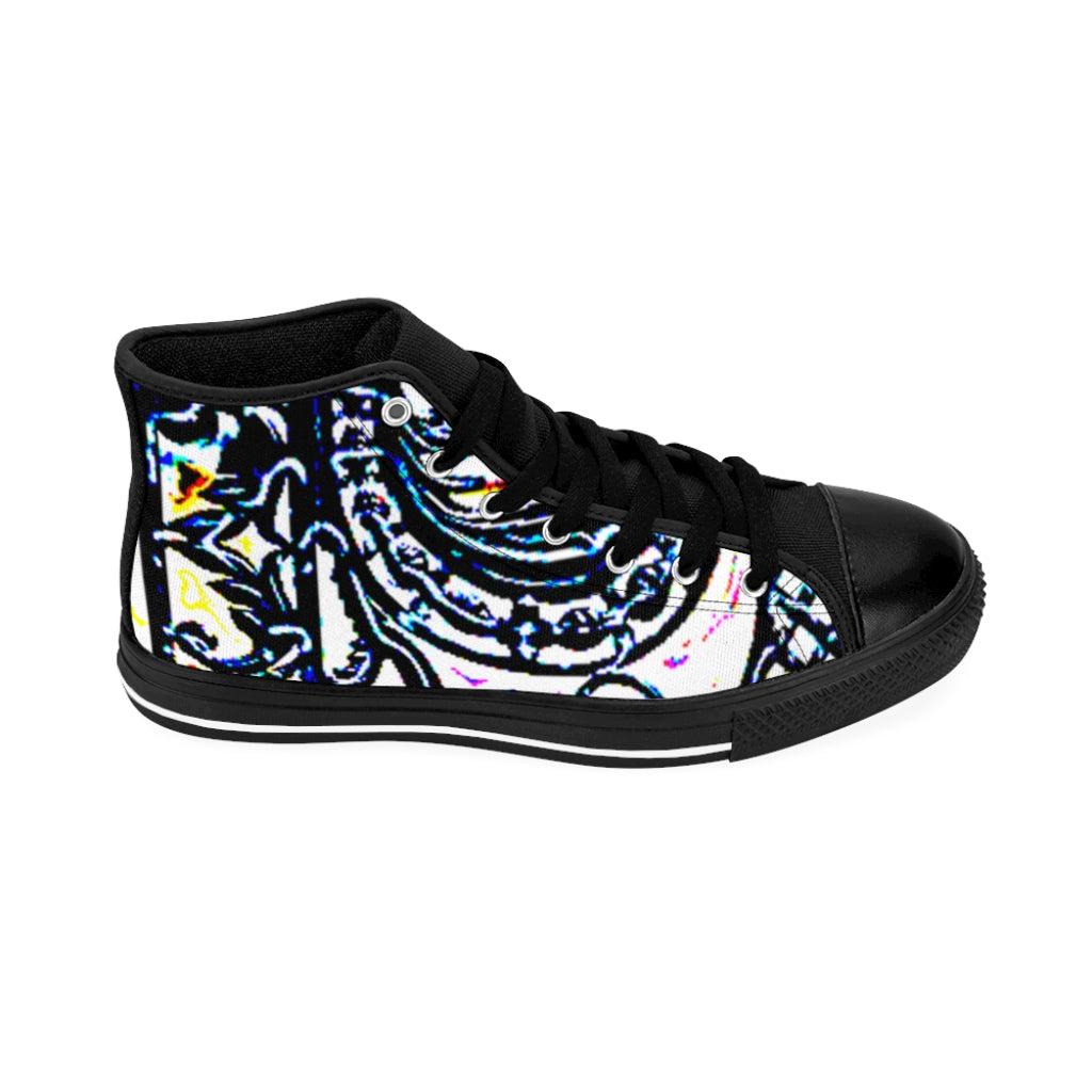 Faux Baroque Print Men's High-top Sneakers