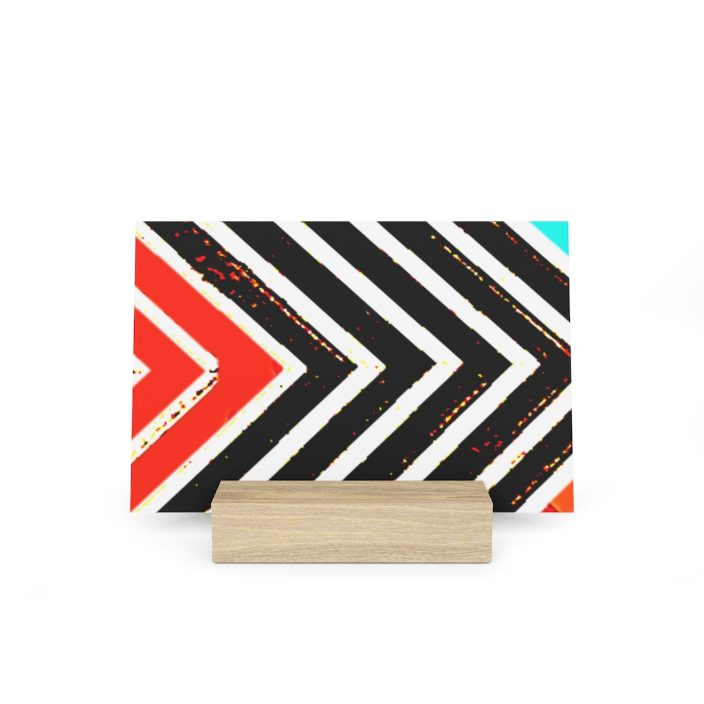 Abstract Stripped Gallery Board with Stand