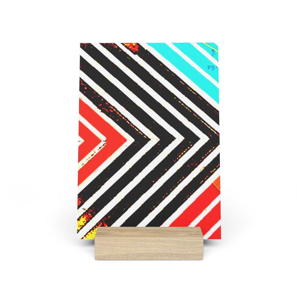 Abstract Stripped Gallery Board with Stand