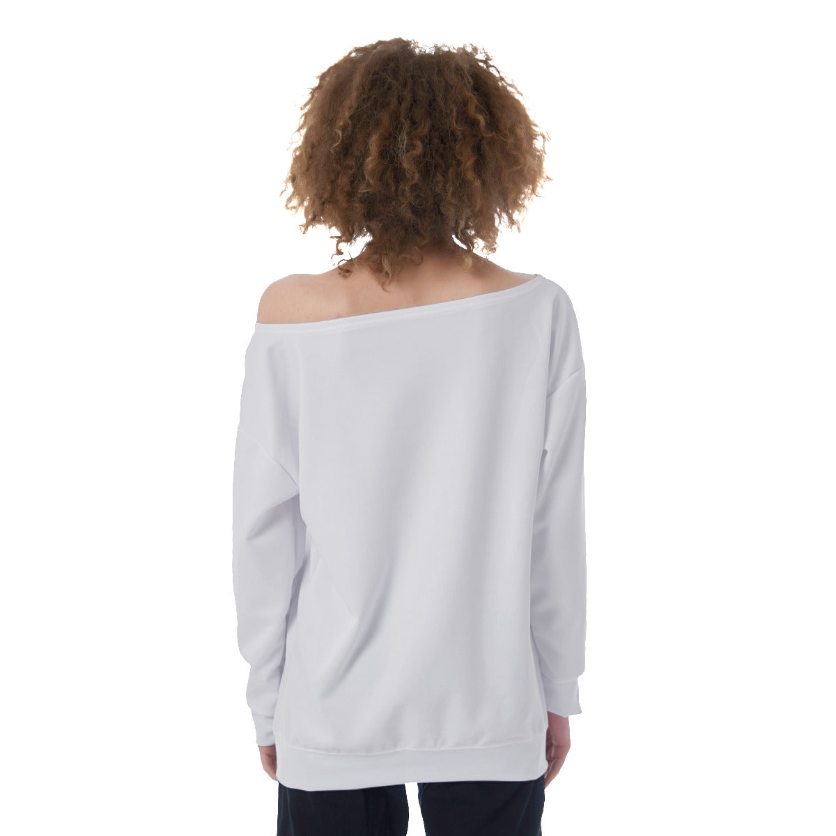 Graphic Trendy Women's Off-Shoulder Sweatshirt