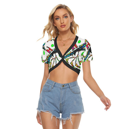 Painted Money Knotted Crop Top
