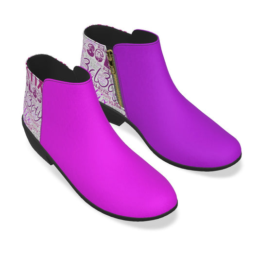 Mix Match Purple Branded Women's Boots