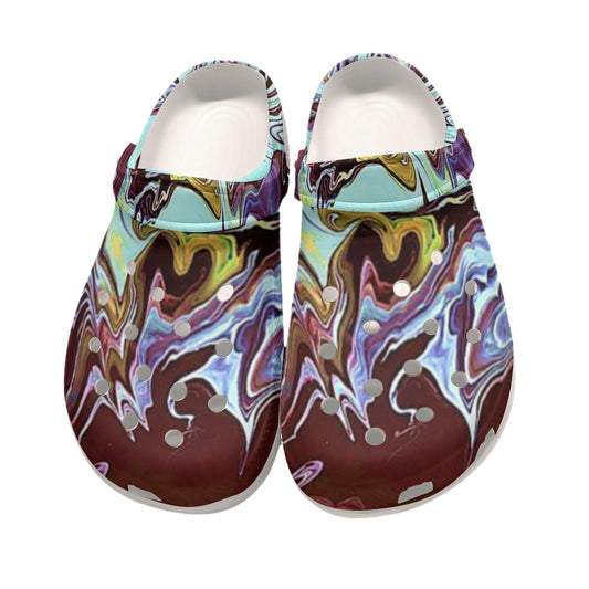 CDEJ Turquoise Marble Men's Classic Clogs