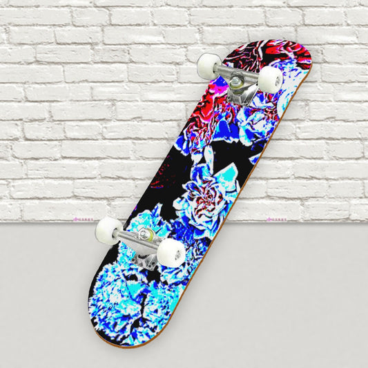 Dark Floral Skateboard sticker | Back