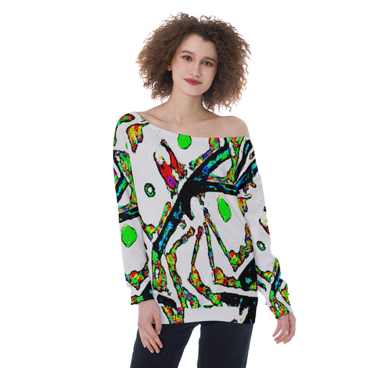 Painted Money Oversized Women's Off-Shoulder Sweatshirt