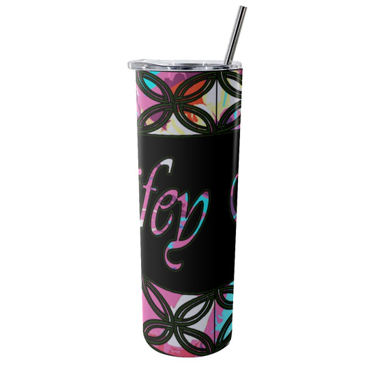 Graphic "Wifey" Glitter Tumbler With Stainless Steel Straw 20oz