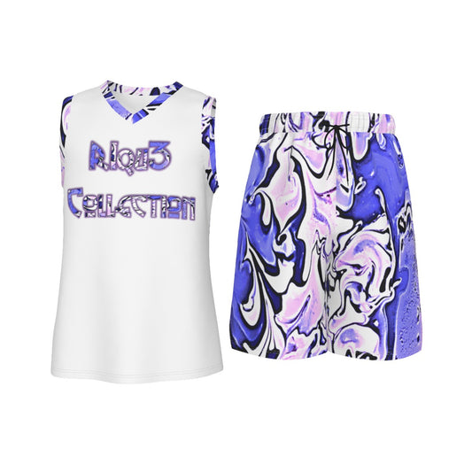Riqu3 Collection Men's V Neck Basketball Suit
