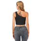 Graphic "Wifey" Women's One-Shoulder Cropped Top