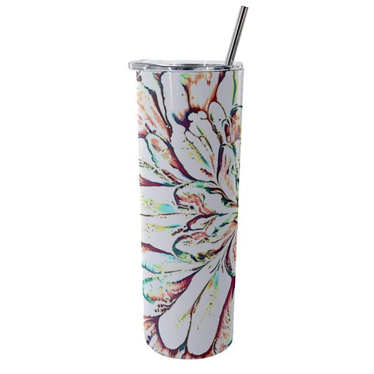 Psycho Print Glitter Tumbler With Stainless Steel Straw 20oz