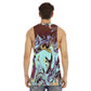 CDEJ Turquoise Marble Men's O-neck Long Tank Top