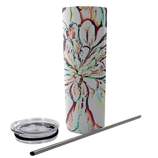 Psycho Print Glitter Tumbler With Stainless Steel Straw 20oz