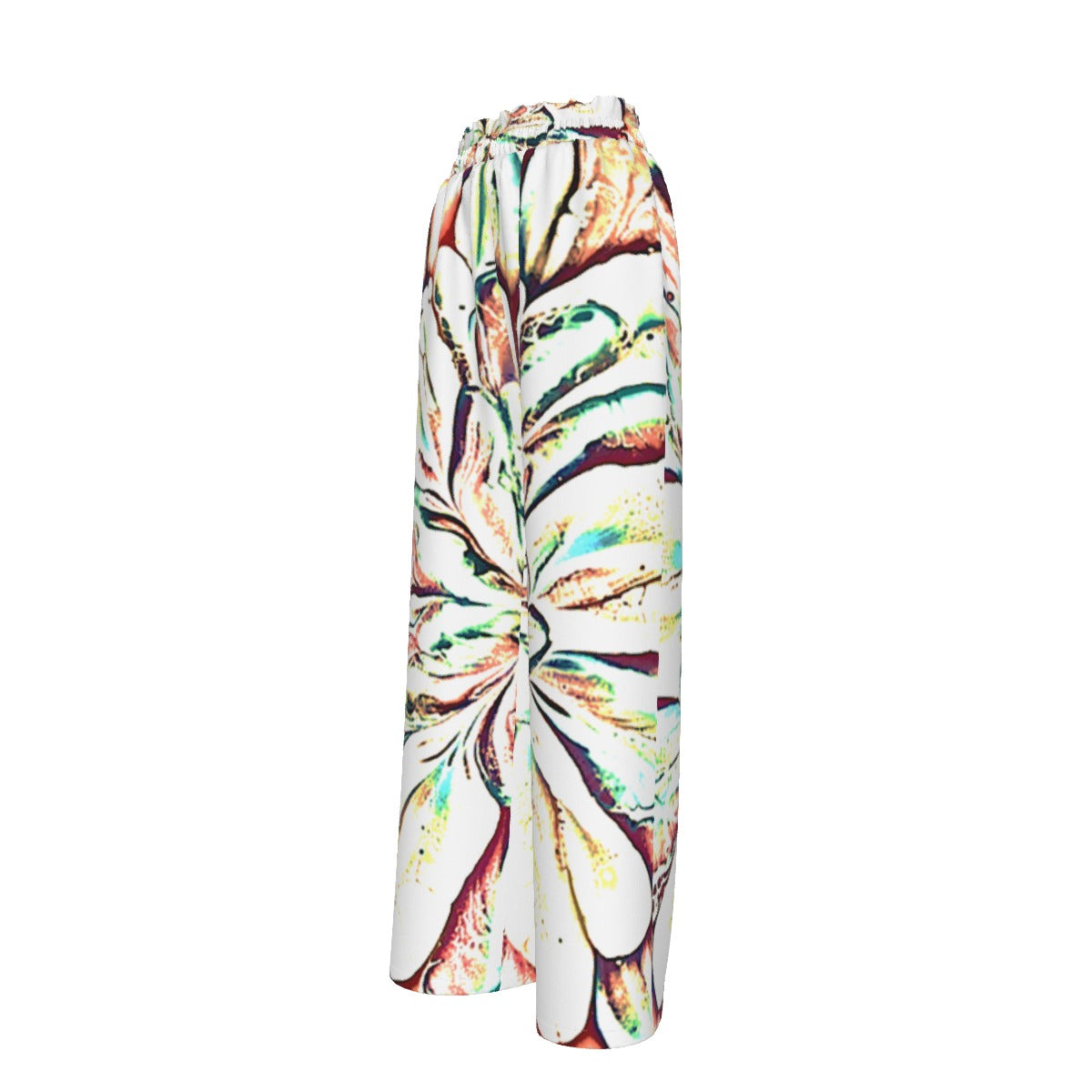 Psycho Print Faux Silk Wide-Leg Pants