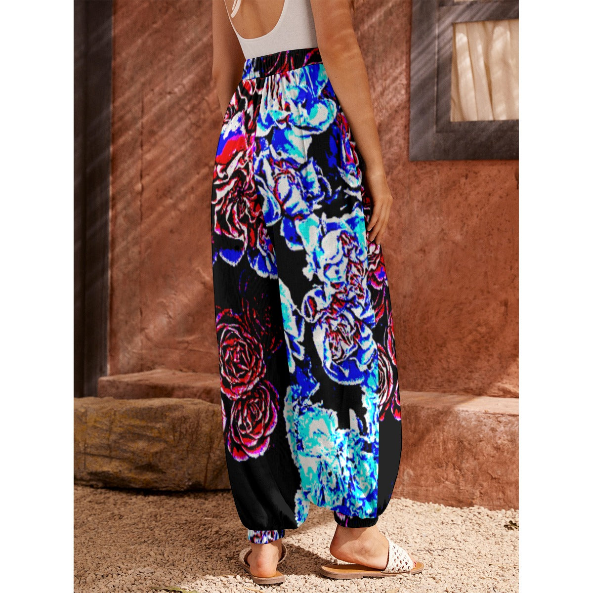 Dark Floral Women's Carrot Pants