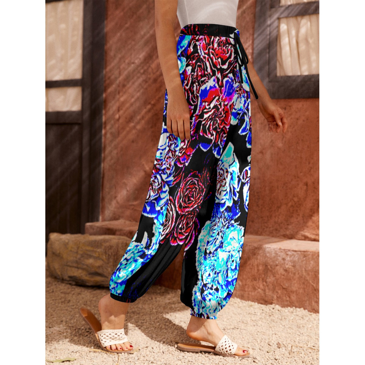 Dark Floral Women's Carrot Pants