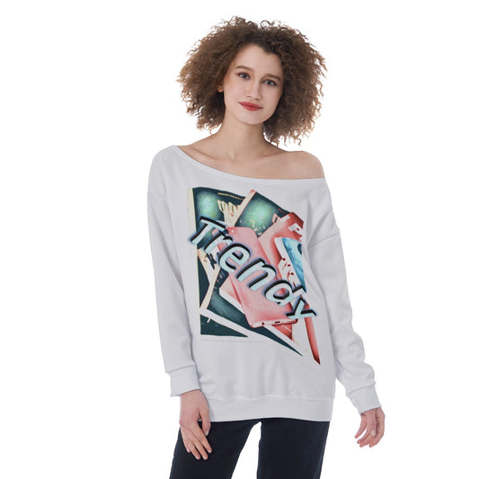 Graphic Trendy Women's Off-Shoulder Sweatshirt