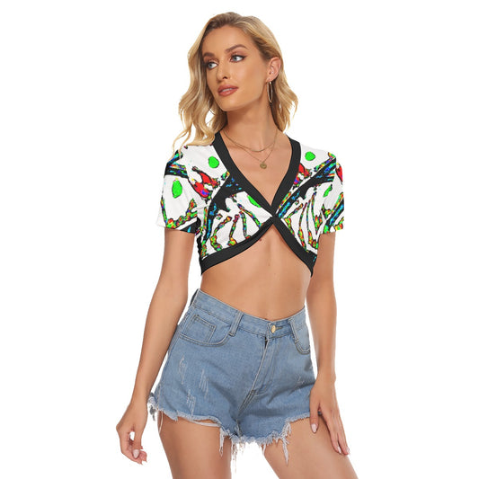 Painted Money Knotted Crop Top