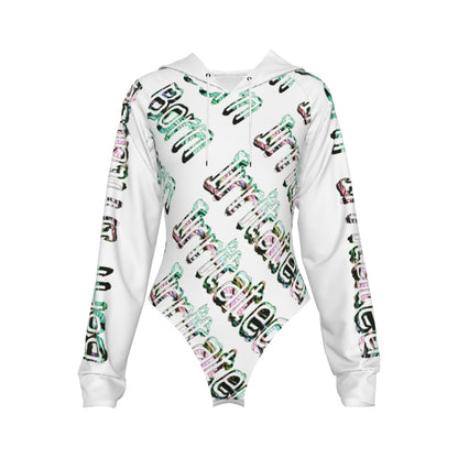 Graphic Born Irritated Hooded Bodysuit