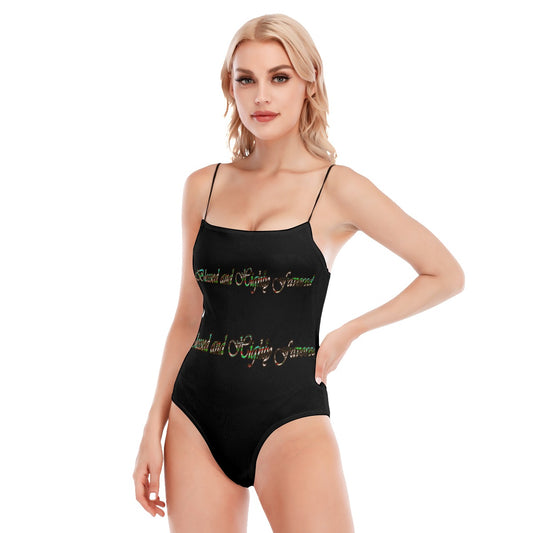 Graphic Blessed Cami Tube Top Bodysuit