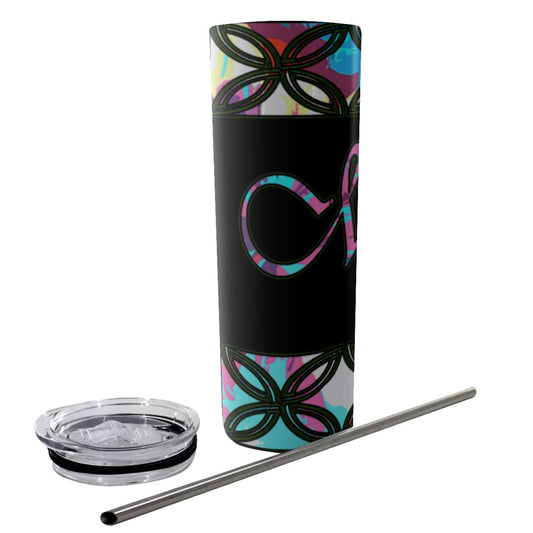 Graphic "Wifey" Glitter Tumbler With Stainless Steel Straw 20oz