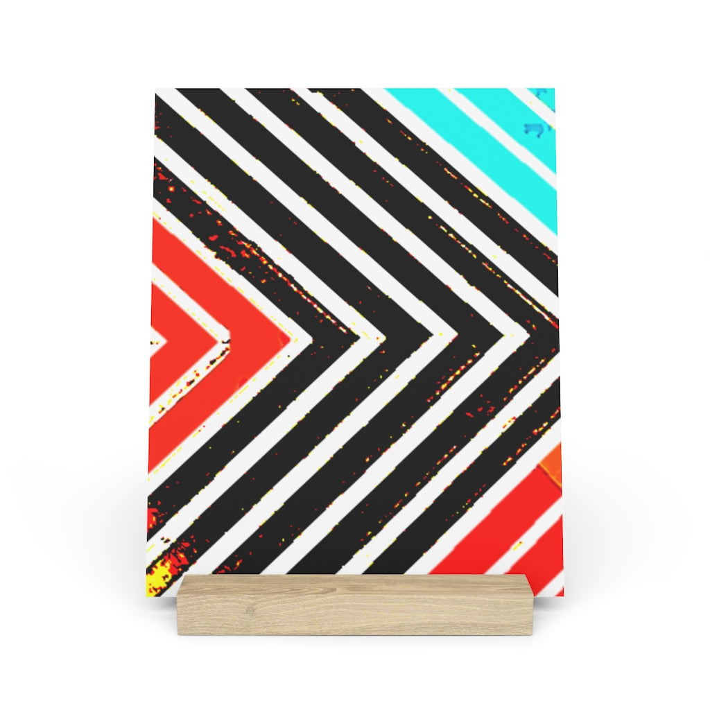 Abstract Stripped Gallery Board with Stand