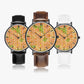 163. Hot Selling Ultra-Thin Leather Strap Quartz Watch (Black With Indicators)
